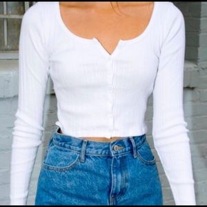 Brandy Melville Ribbed Long Sleeve Top